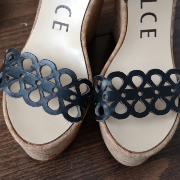 Cork platform heeled sandals EUR 36 in black - Picture 10 of 11